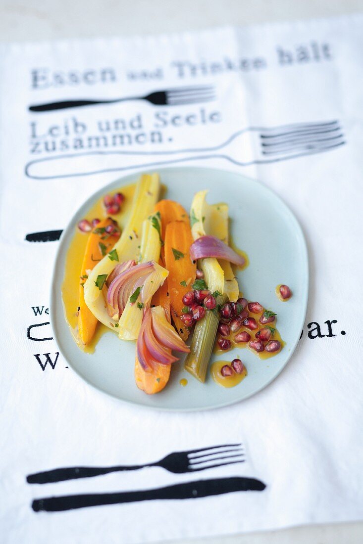 Vegetables with an Oriental orange sauce