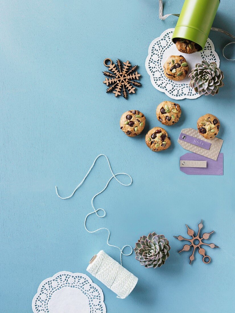 Chocolate chip and cranberry cookies