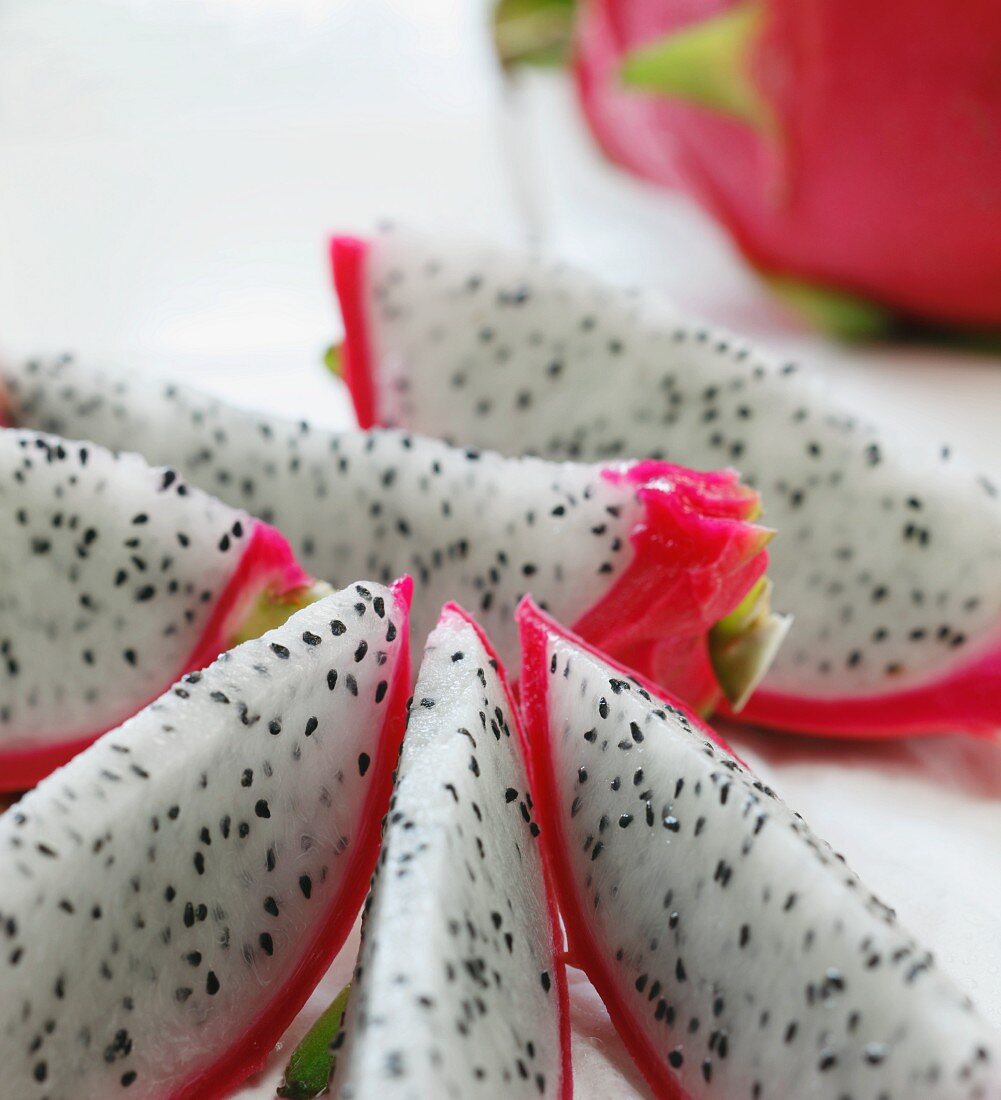 Close Up of Dragon Fruit Slices