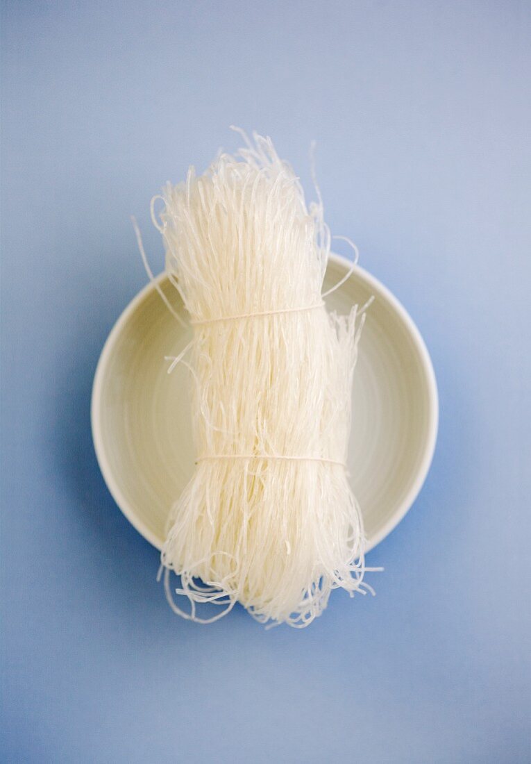A bunch of rice noodles