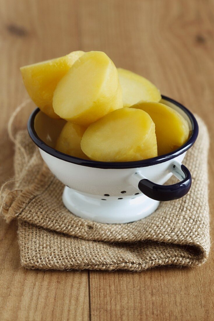 New potatoes (variety Ditta) in a colander