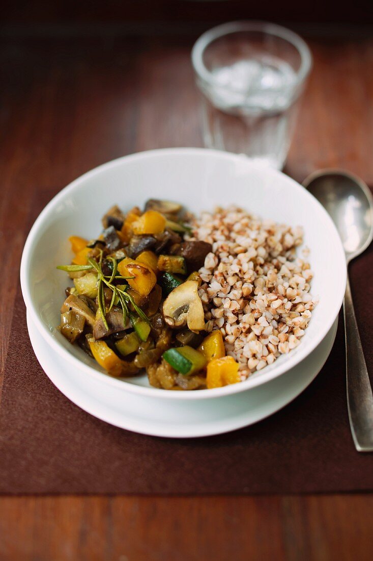 Vegetables with buckwheat