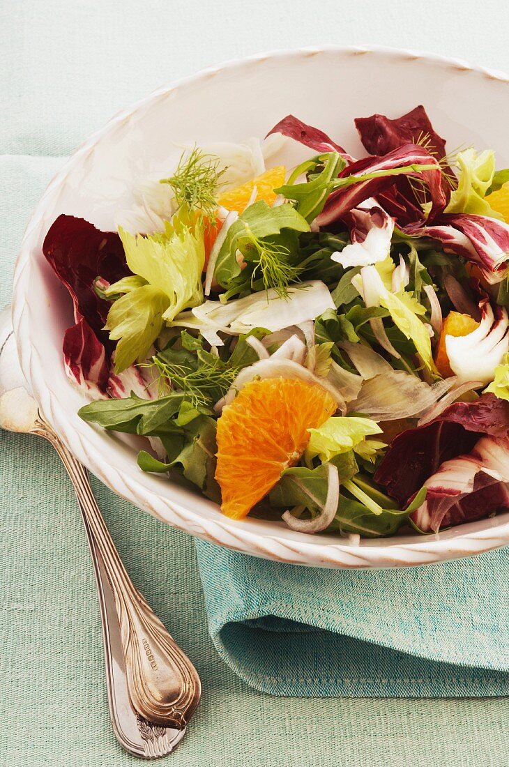 Insalata siciliana (Salat mit Fenchel & Orange, Italien)