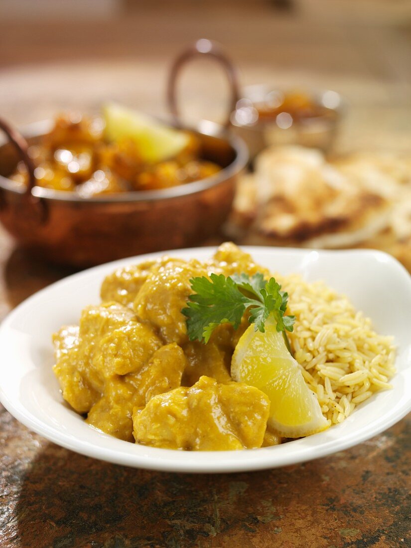 Chicken Korma (Hähnchencurry, Indien) mit Reis