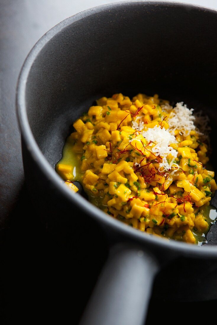 Buckwheat risotto with saffron