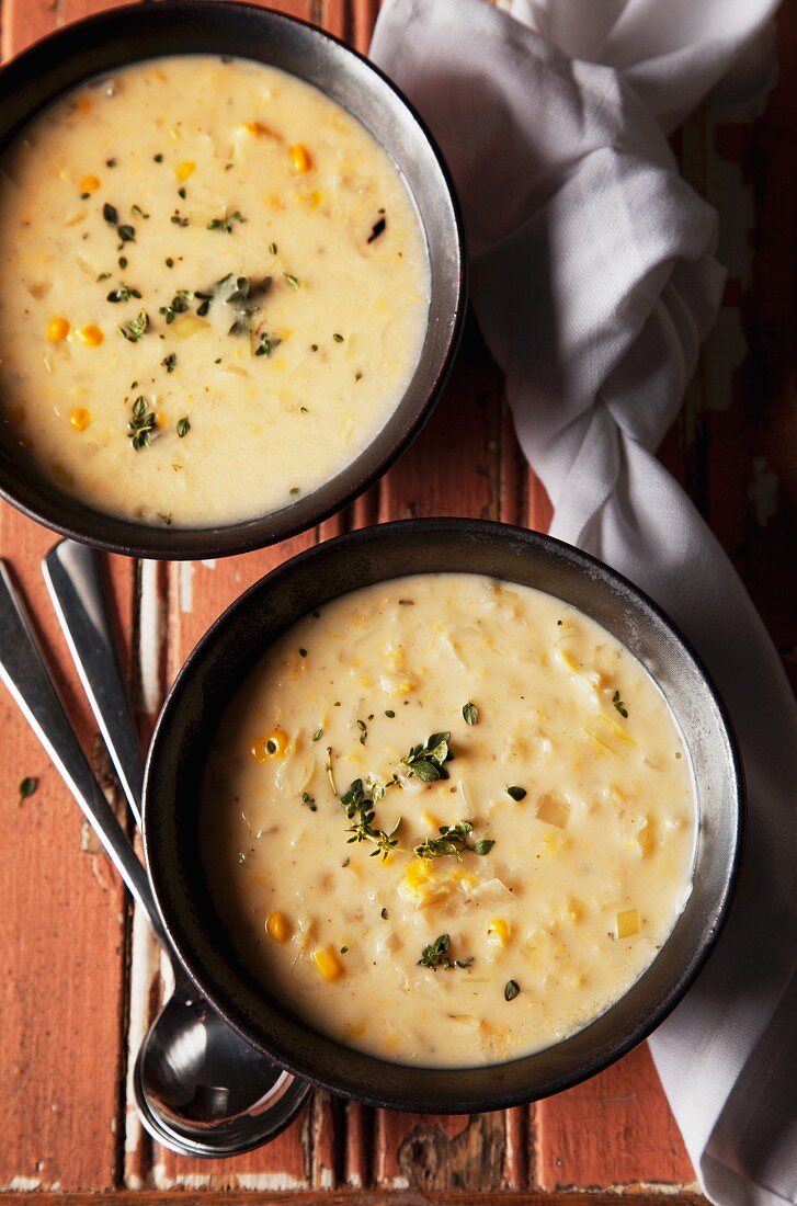 Creamy sweetcorn soup