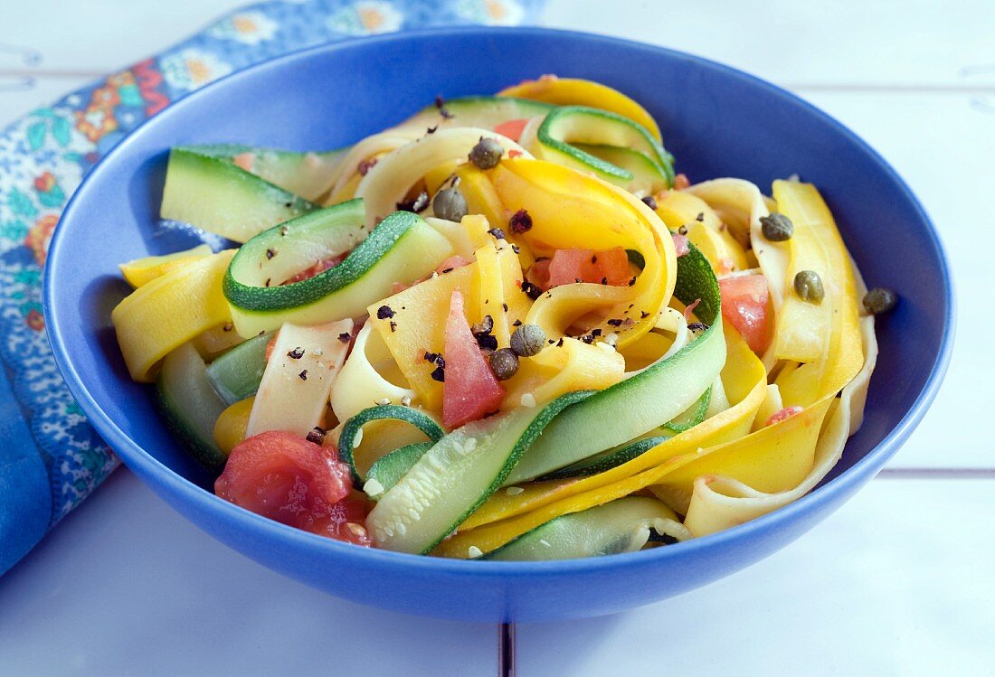 Tagliatelle with pumpkin and courgette