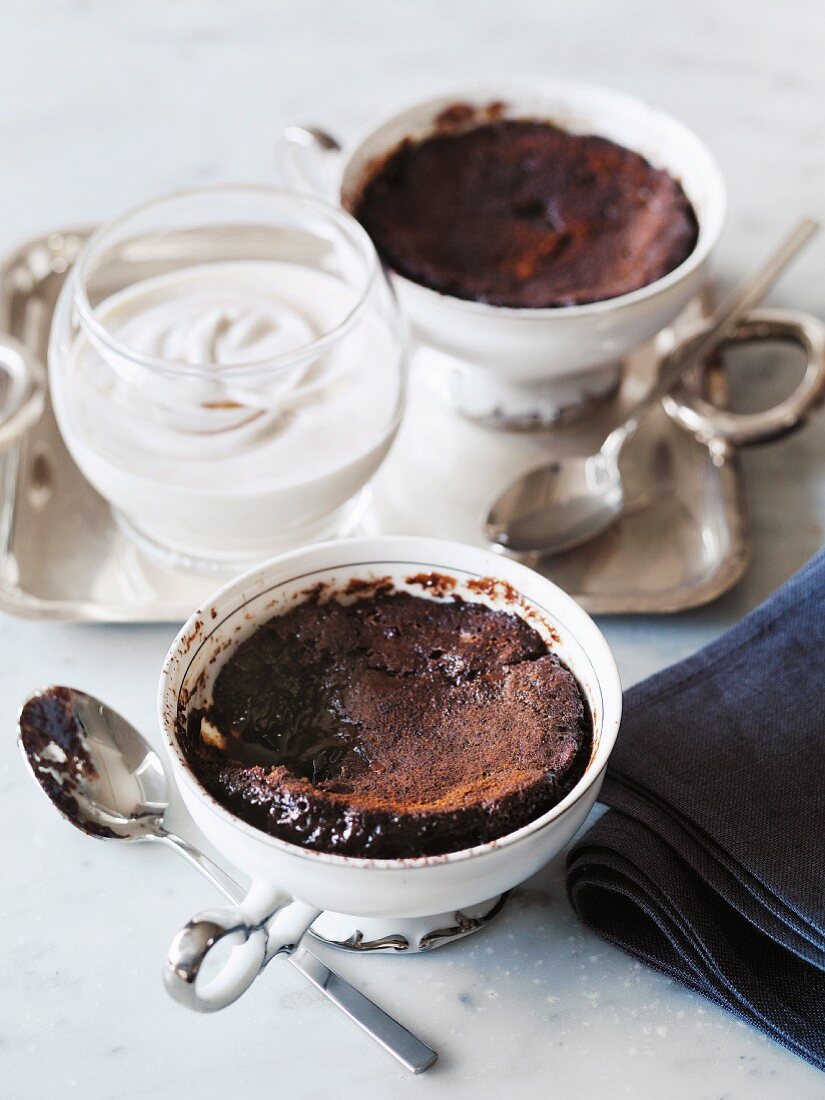 Gebackener Schokoladen-Kastanien-Pudding