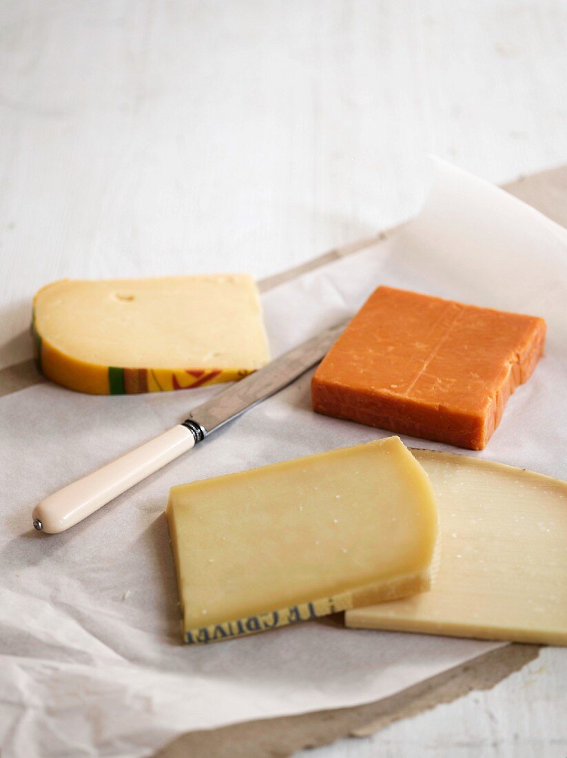 Four types of hard cheese