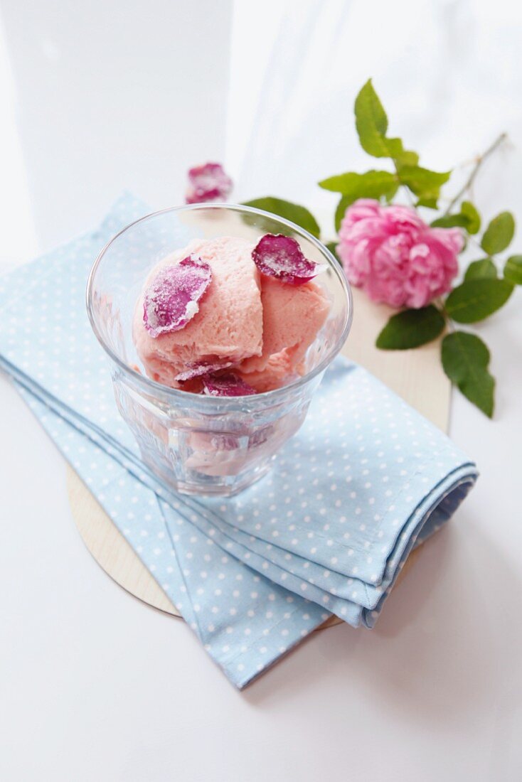 Rose ice cream