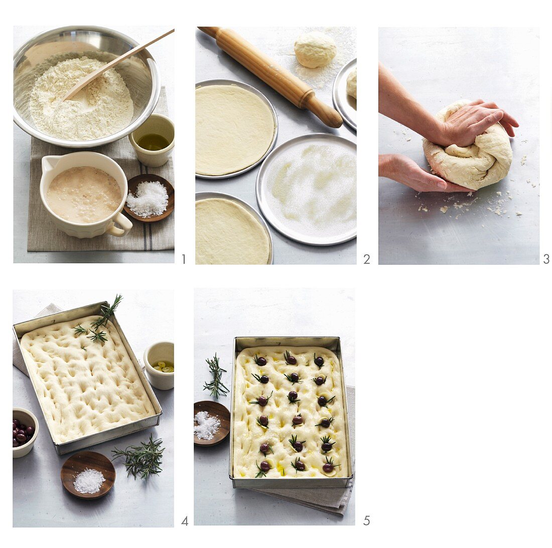 Focaccia being prepared