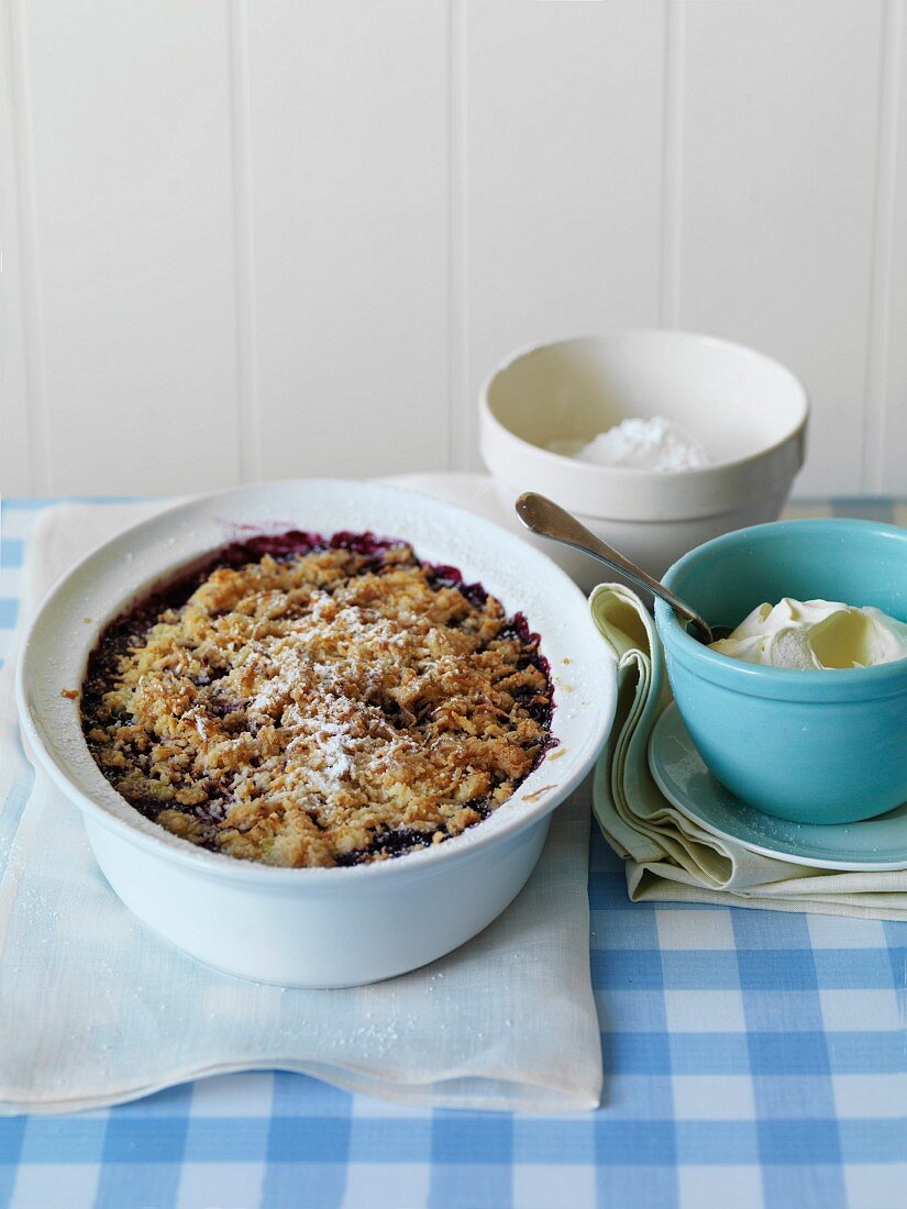 Berry and coconut crumble