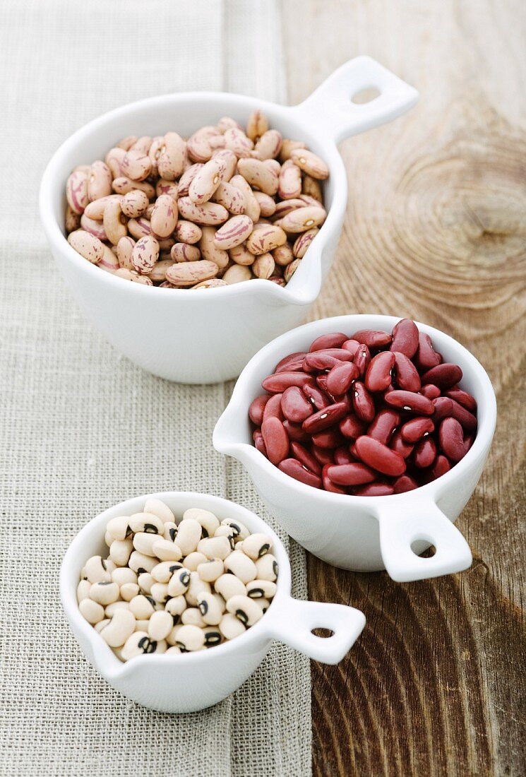 Pinto beans, kidney beans and black-eyed peas