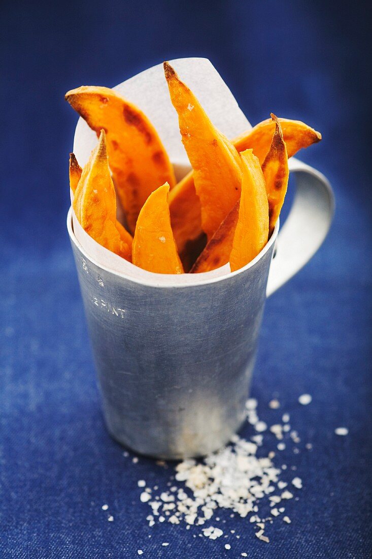 Sweet potato chips in a cup