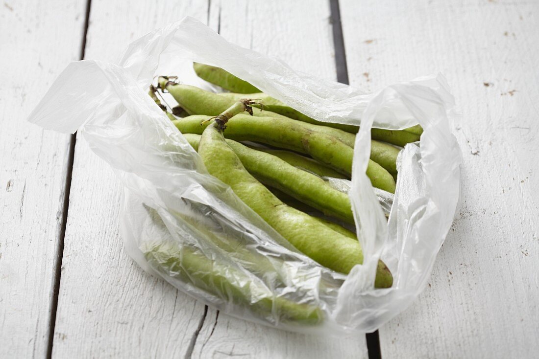 Soya beans in a plastic bag