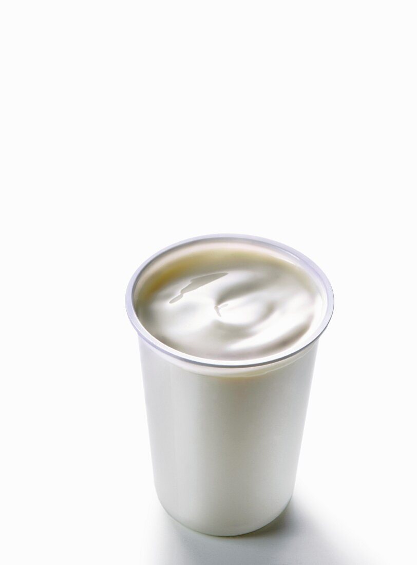 A pot of creamy yogurt