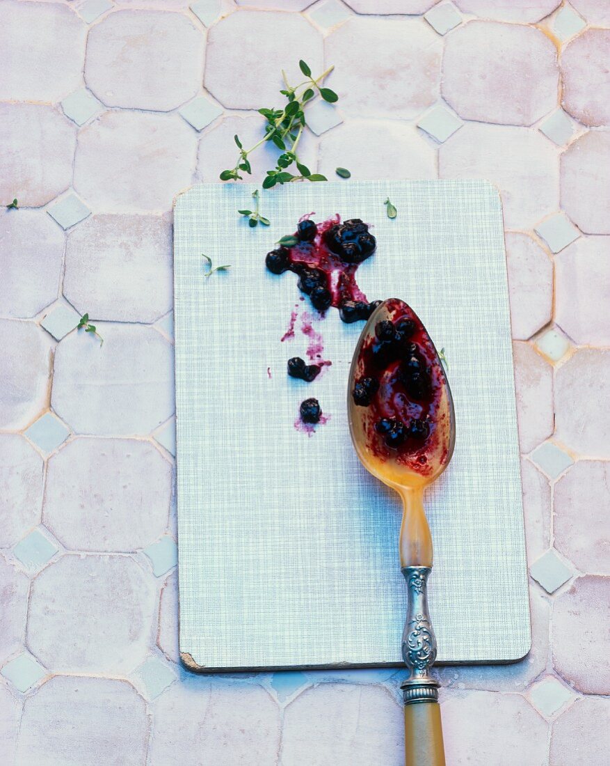 Blueberry jam with thyme