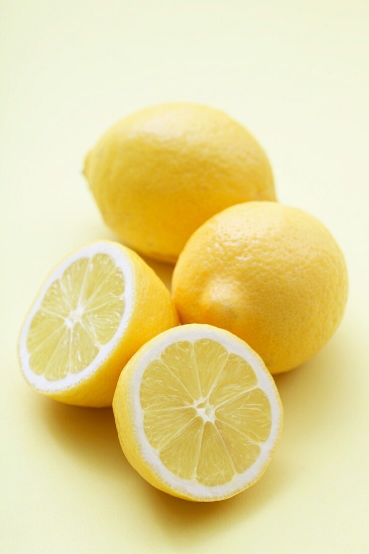 Lemons, two whole and one half