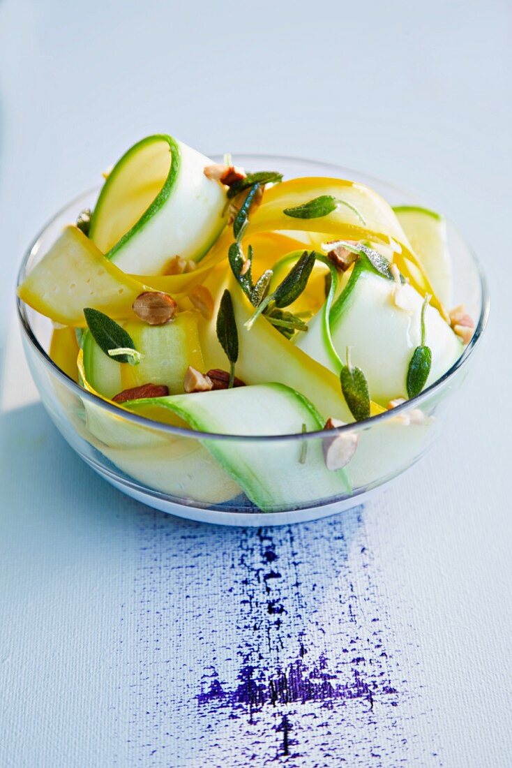Courgette salad with sage and nuts