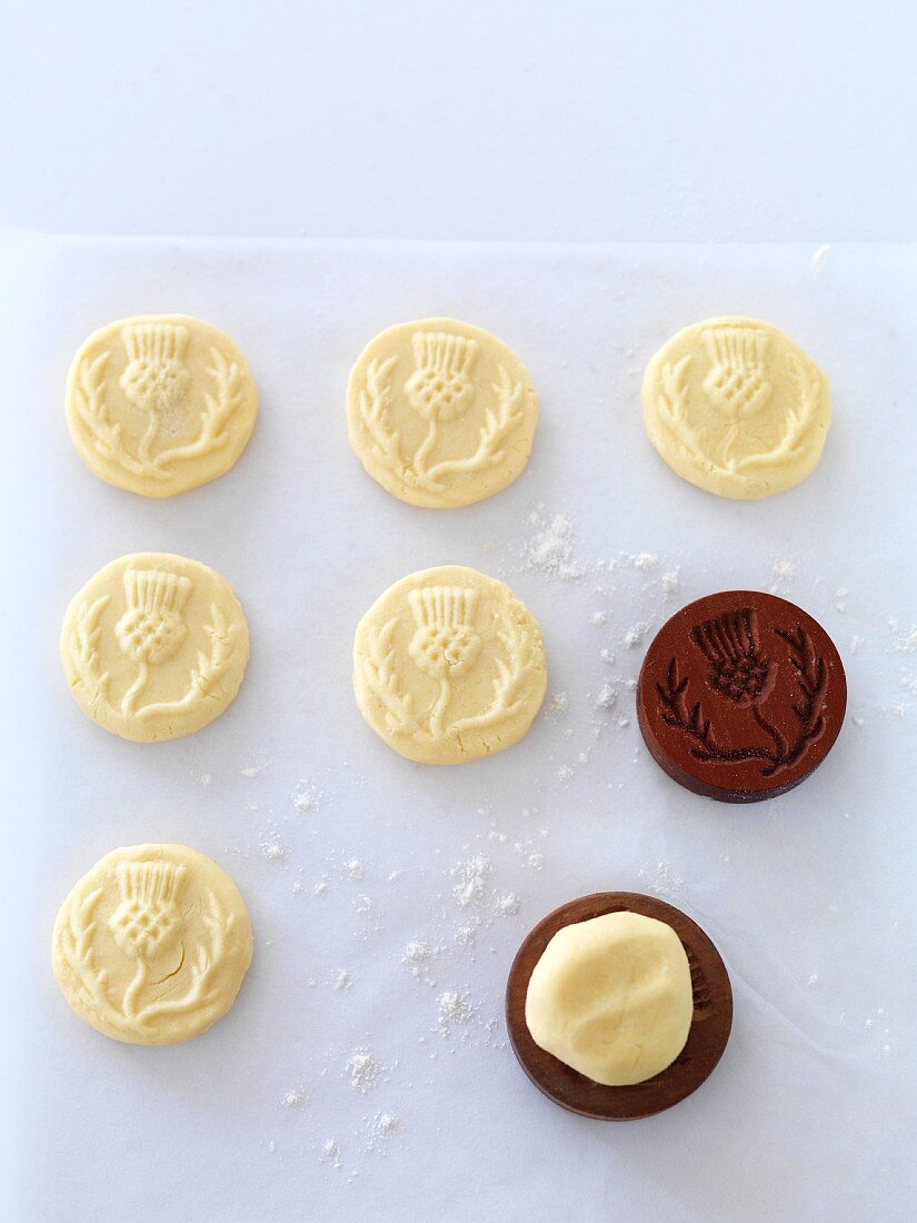Shortbread biscuits and a mould
