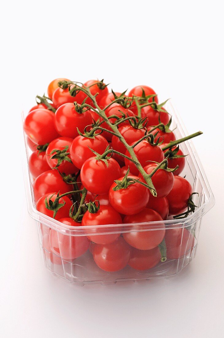 Cherry tomatoes in a plastic punnet