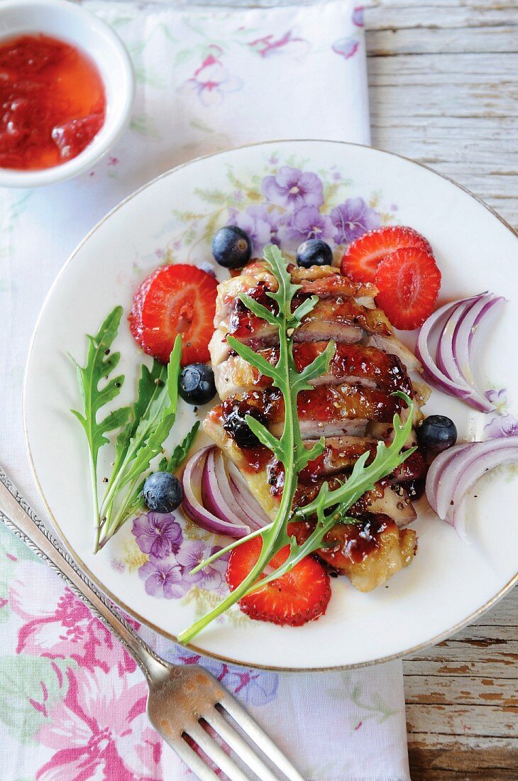 Chicken breast with berry glaze