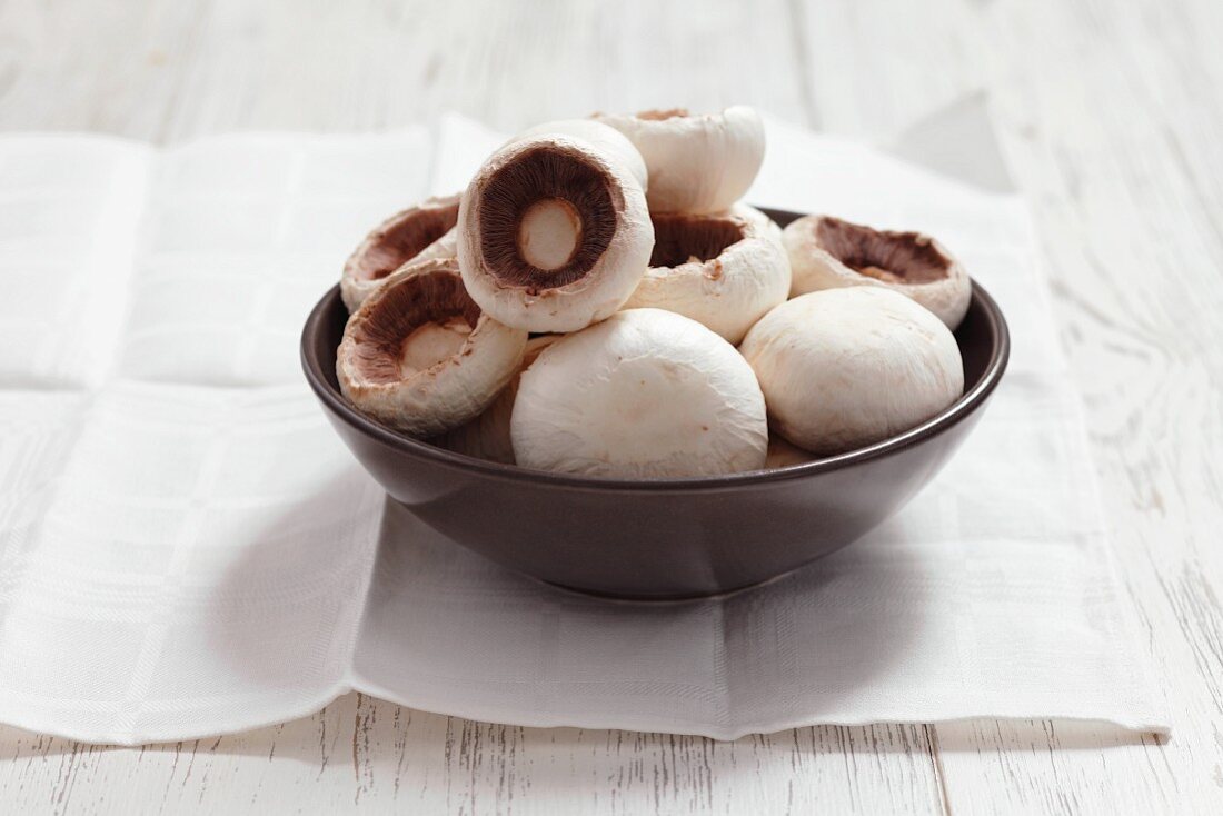 Peeled mushrooms