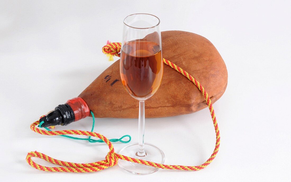 Sherryglas mit Bota de vino