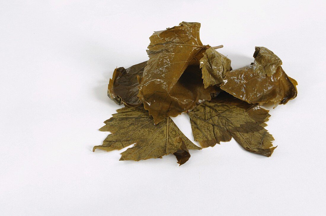 Preserved vine leaves