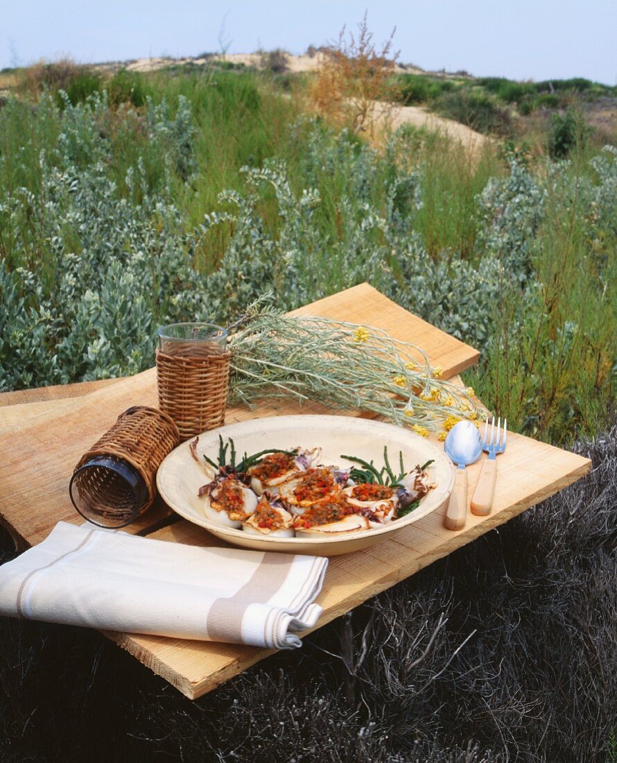 Stuffed squid for a picnic