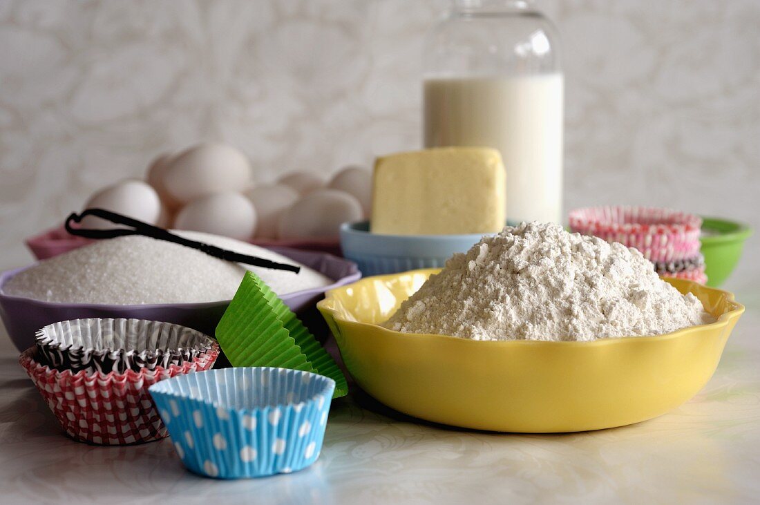 Ingredients for cupcakes