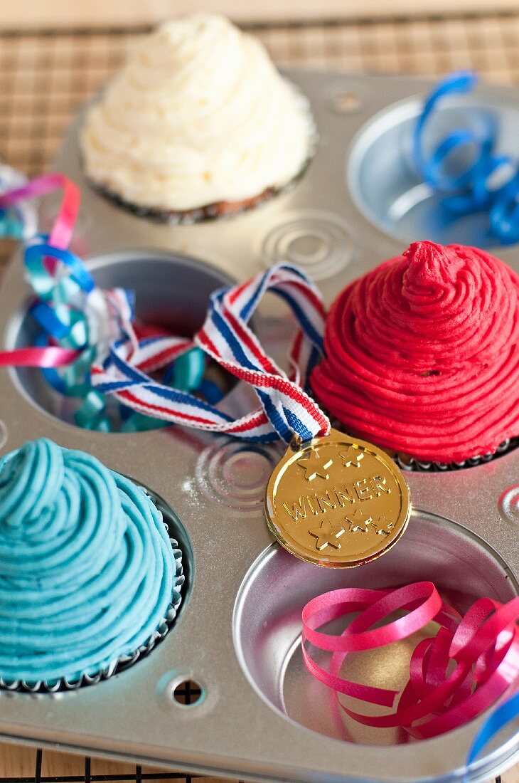 Cupcakes mit Medaille (England)