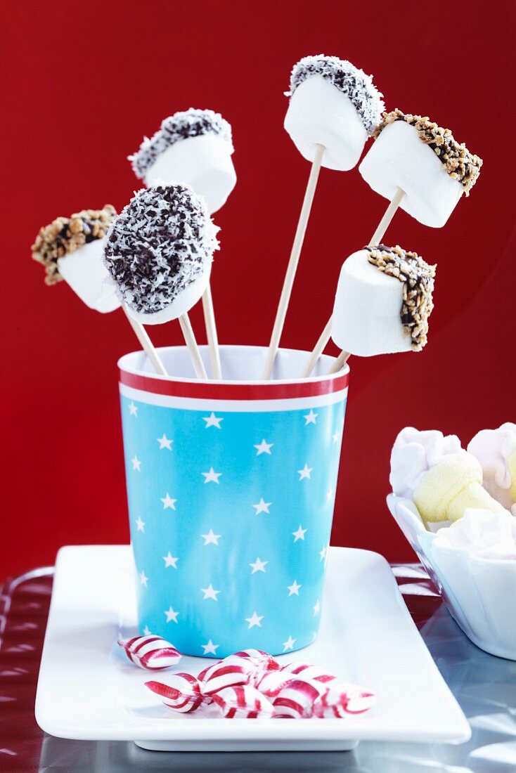 Decorated marshmallow sticks