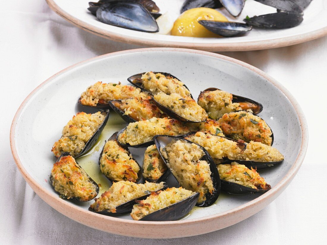 Mussels au gratin