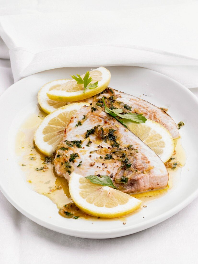 Swordfish with lemon butter