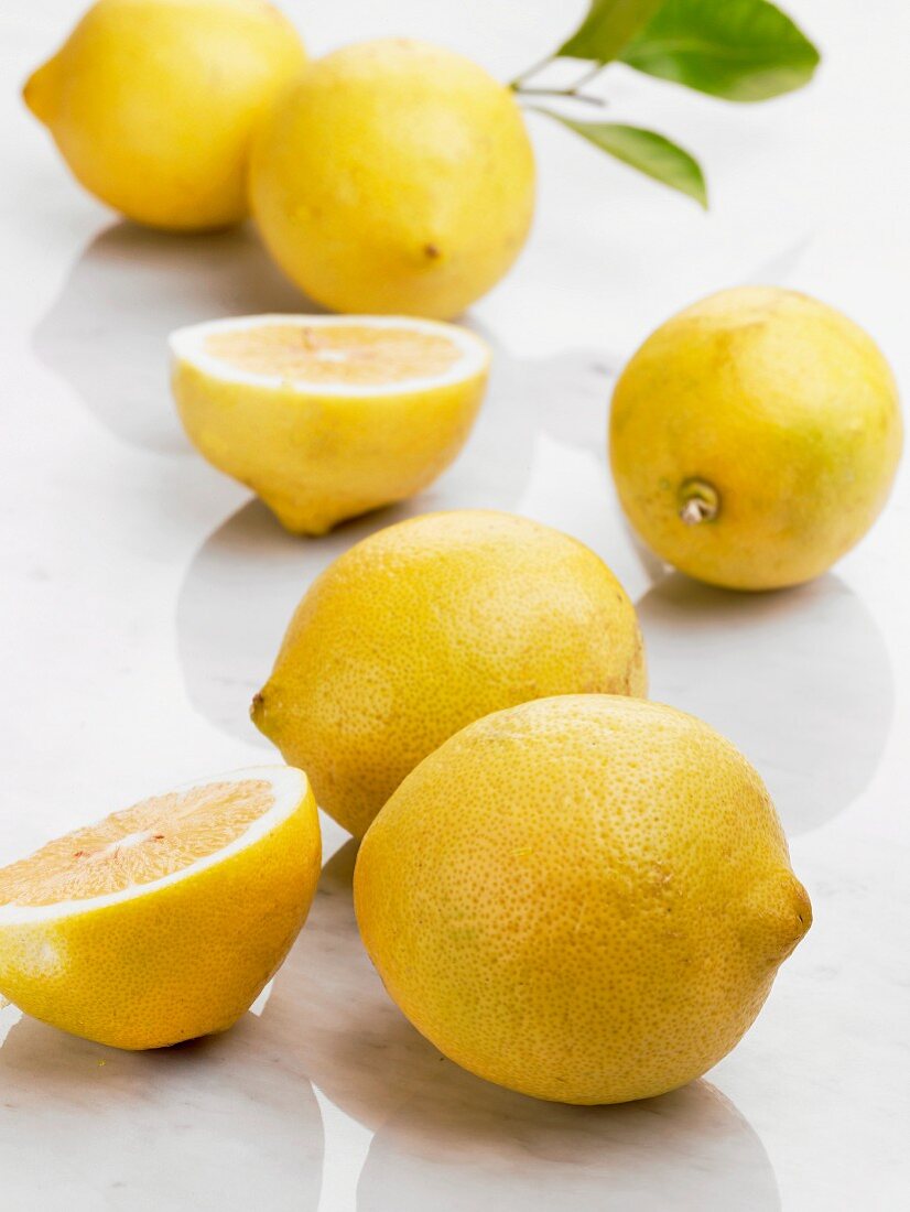 Lemons, two whole and one half