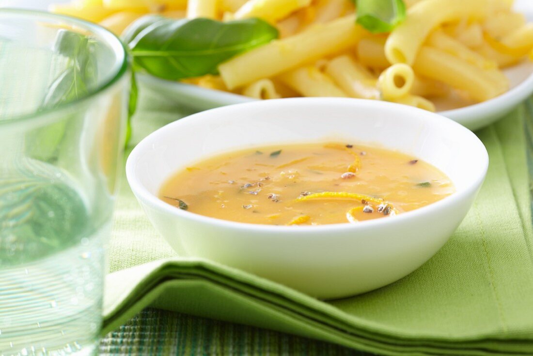 Pepper sauce with penne pasta