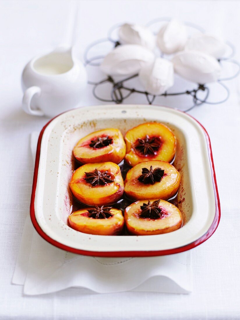 Roasted peaches with star anise