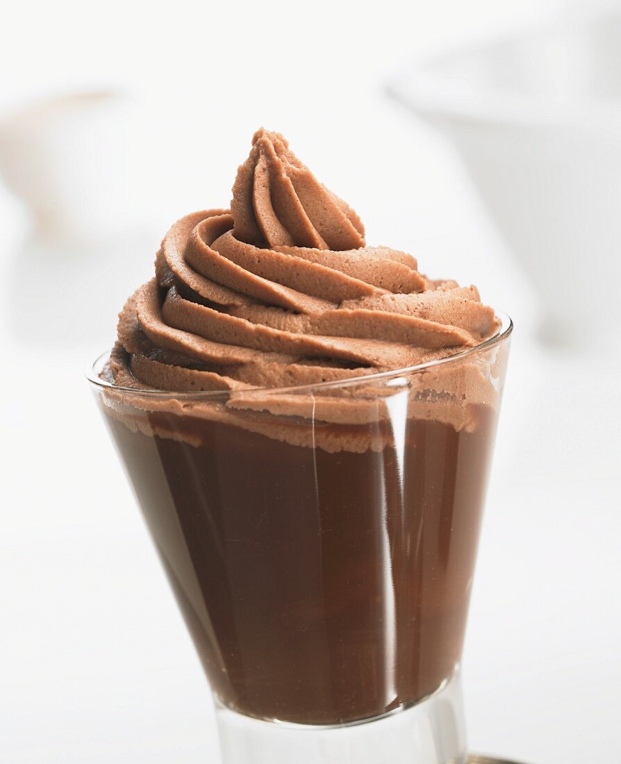 Chocolate mousse with chocolate cream