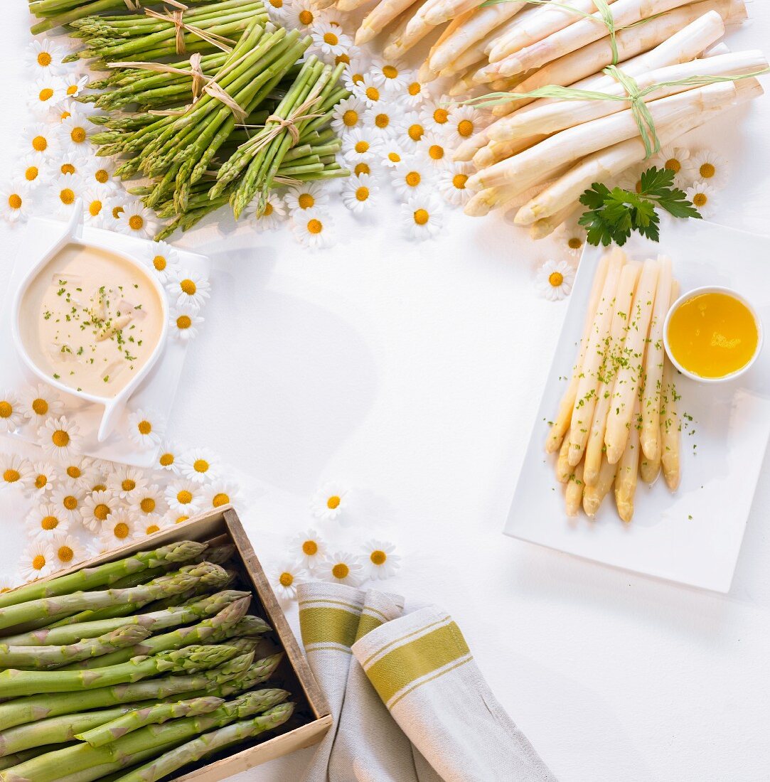 Asparagus and sources forming a frame