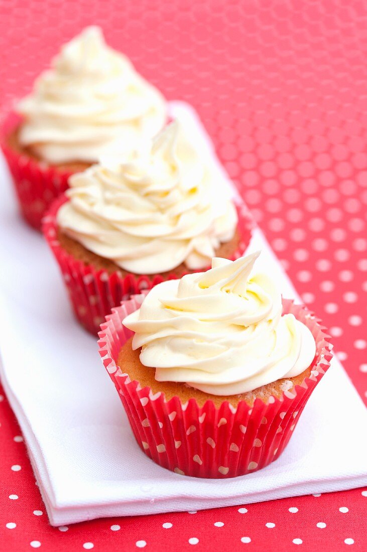 Cupcakes in red paper cases