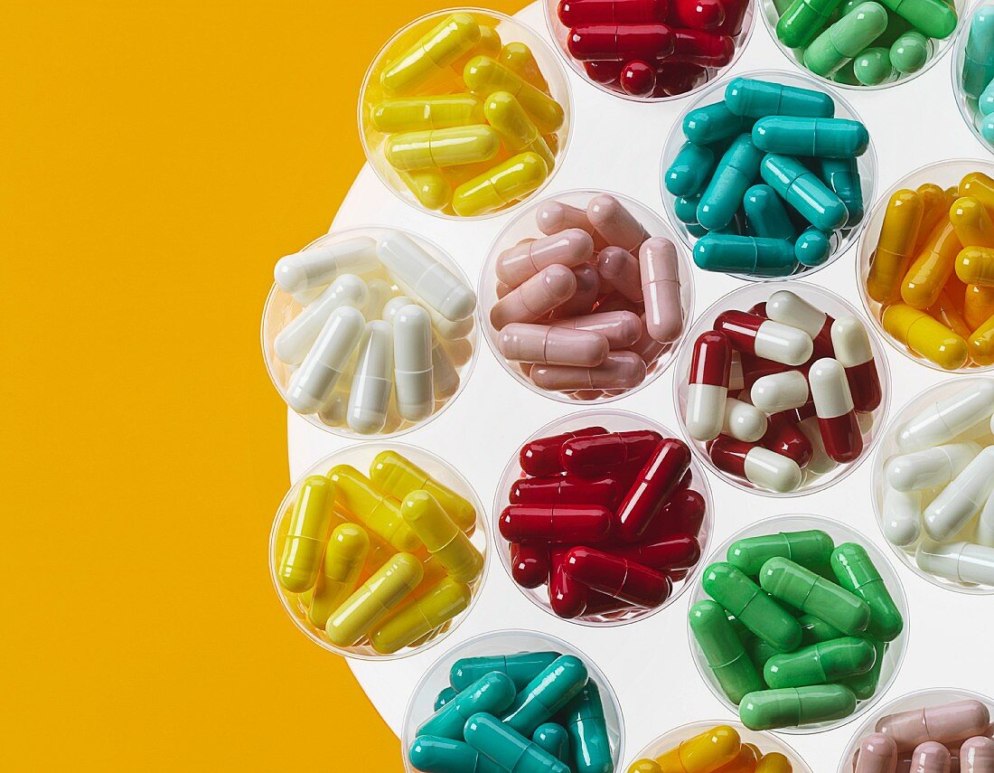 Various colourful tablets