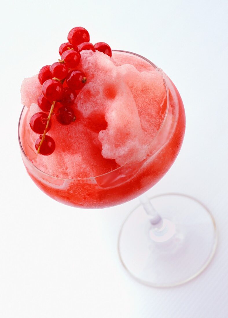 A Red Sensation Cocktail with redcurrants and vodka