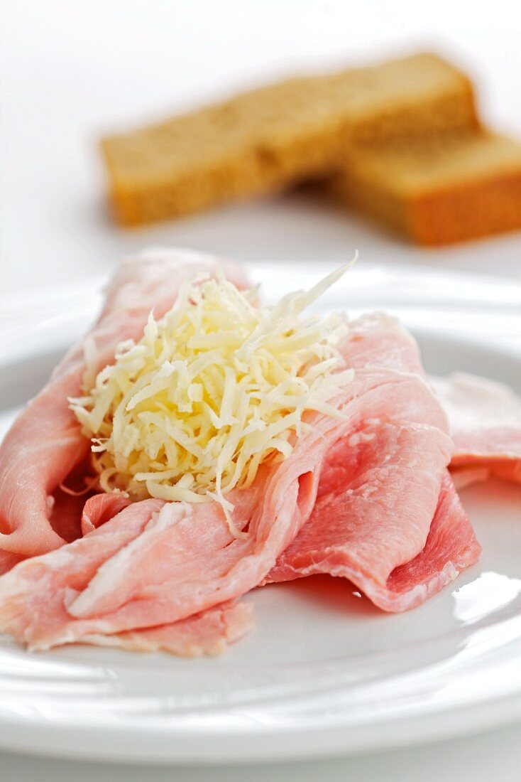 Ham with freshly grated horseradish