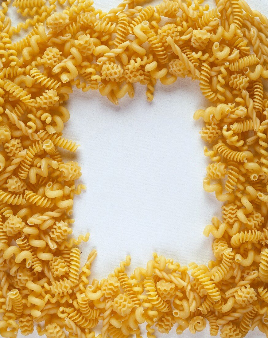 Variety of Dried Pastas Forming a Square