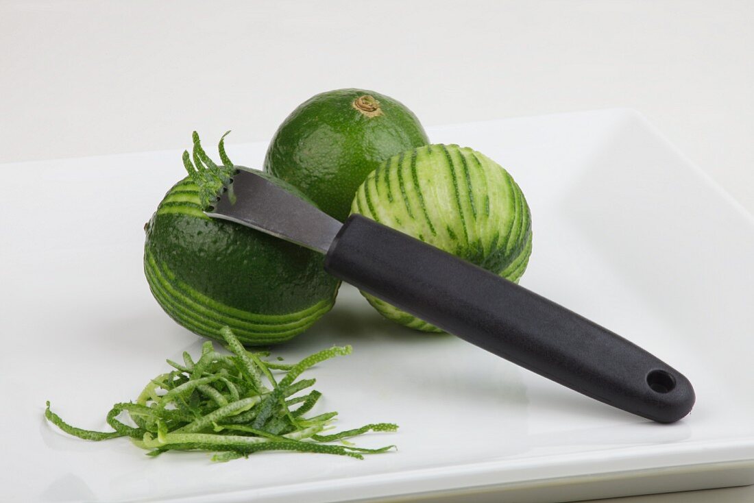 Lime zest being cut