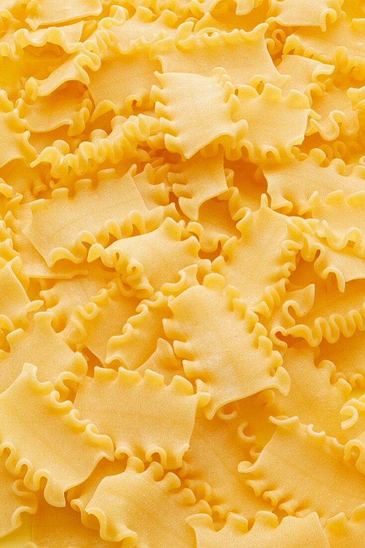 Mafaldine pasta (Reginette pasta), full-frame
