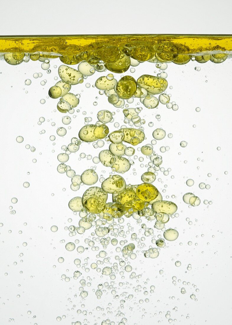 Olive oil in water