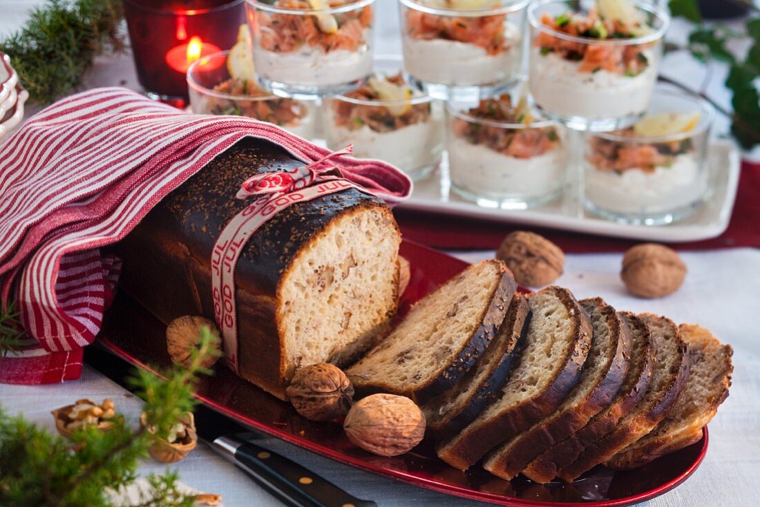 Walnut bread for Christmas (Sweden)