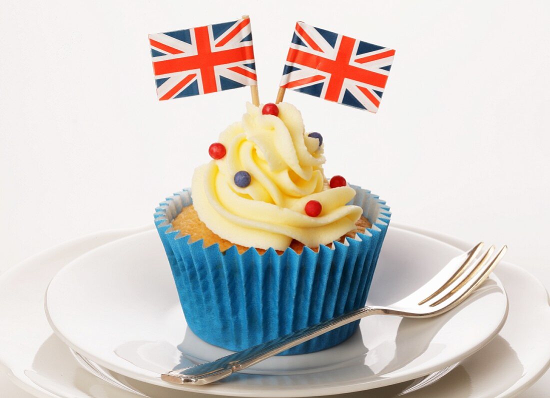 Cupcake mit englischer Flagge